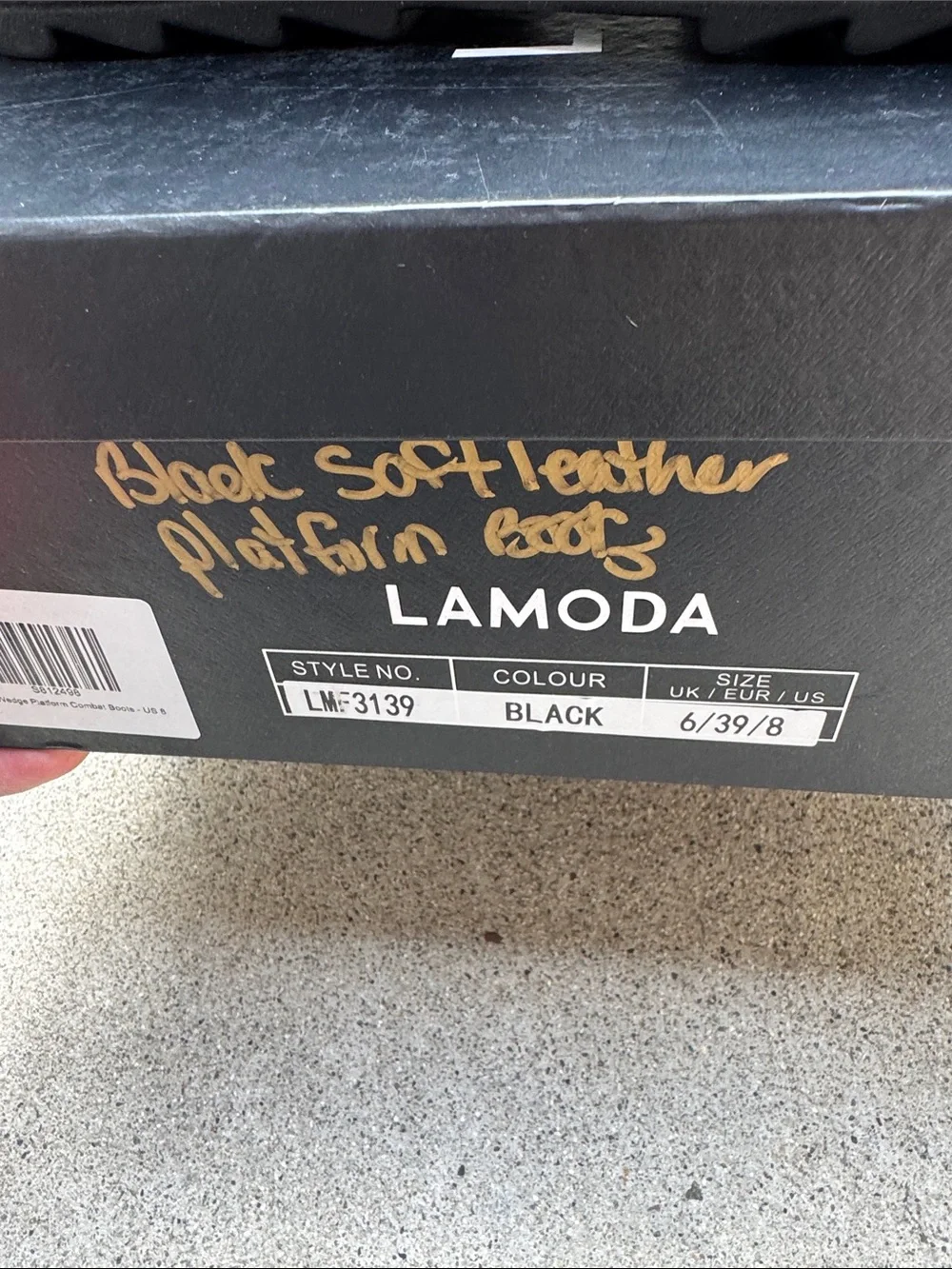 LaModa Black Chunky Platform Combat Boots with Side Zips